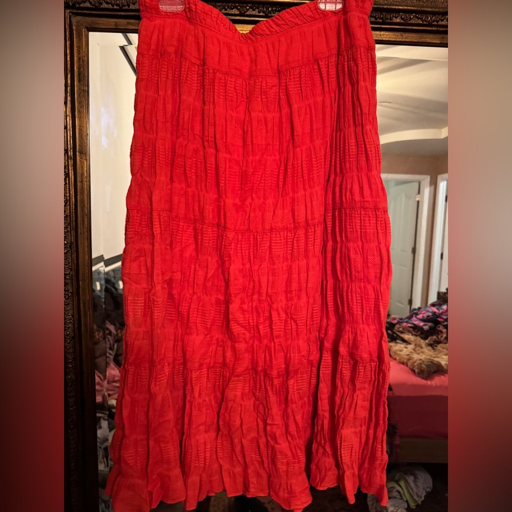 Max Studio Orange A Line Skirt
